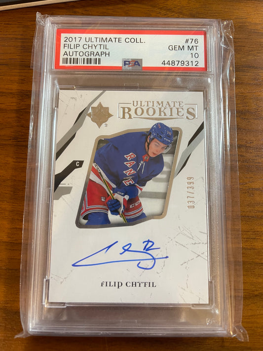 FILIP CHYTIL - 2017 Ultimate Collection Rookies Auto #76, /399, PSA 10