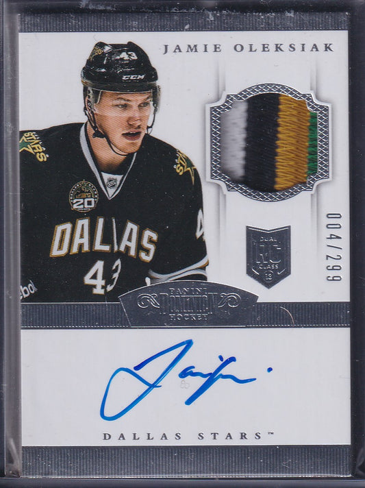 JAMIE OLEKSIAK - 2013 Panini Dominion Rookie Auto Patch 4 COLOR #151, /299