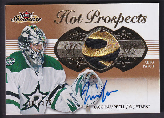 JACK CAMPBELL - 2013 Fleer Showcase Hot Prospects Auto Patch #184, /375