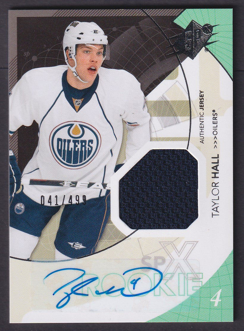 TAYLOR HALL - 2010 SPx Rookie Auto Patch #197, /499