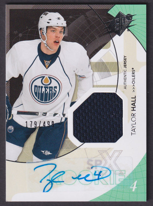 TAYLOR HALL - 2010 SPx Rookie Auto Patch #197, /499
