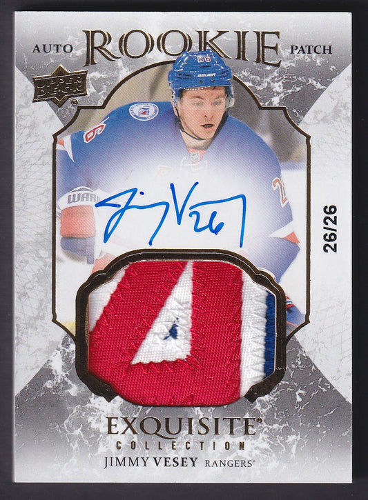 JIMMY VESEY - 2016 Upper Deck Exquisite Rookie Auto Patch #71, 26/26 JERSEY #