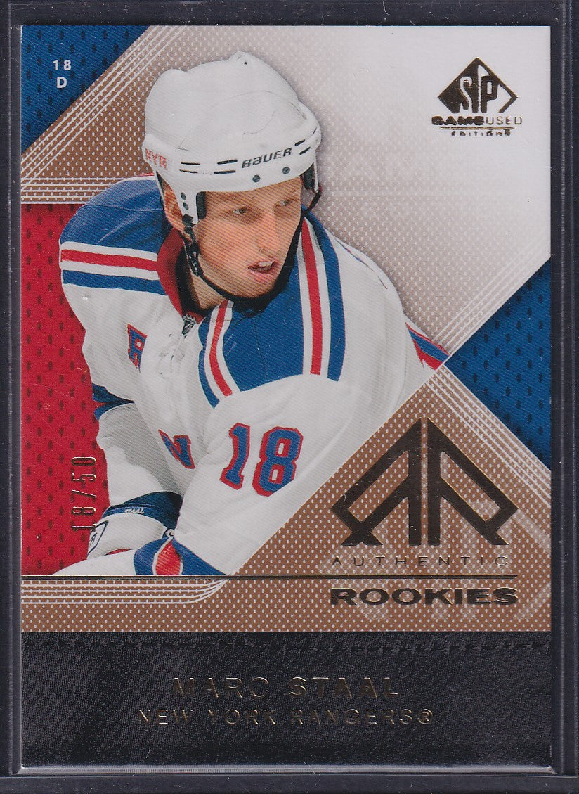 MARC STAAL - 2007 Upper Deck SP Game Used Authentic Rookies #124, /50