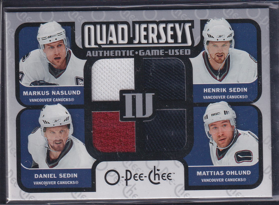 NASLUND / SEDIN / OHLUND - 2007 OPC Quad Jersey Patches #QM-NSOS