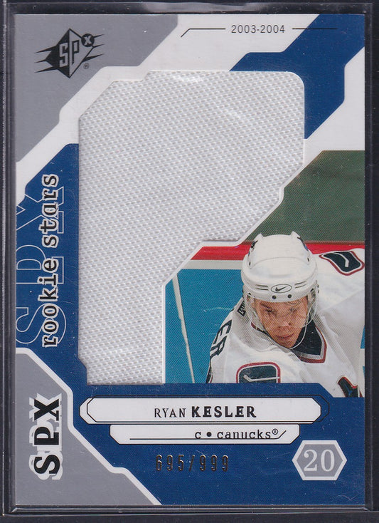 RYAN KESLER - 2003 Upper Deck SPx Rookie Stars Patch #232, /999