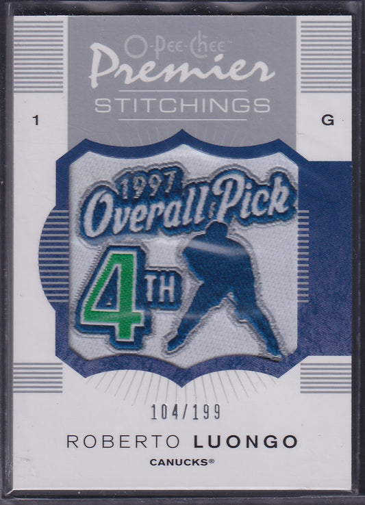 ROBERTO LUONGO - 2007 O-Pee-Chee Premier Stitchings #PS-RL, /199