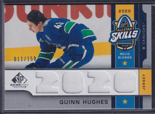 QUINN HUGHES - 2020 Upper Deck SP Game Used All Star Skills Patch #ASB-QH, /150