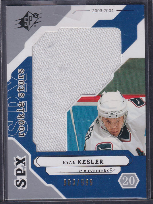 RYAN KESLER - 2003 Upper Deck SPx Rookie Stars Patch #232, /999