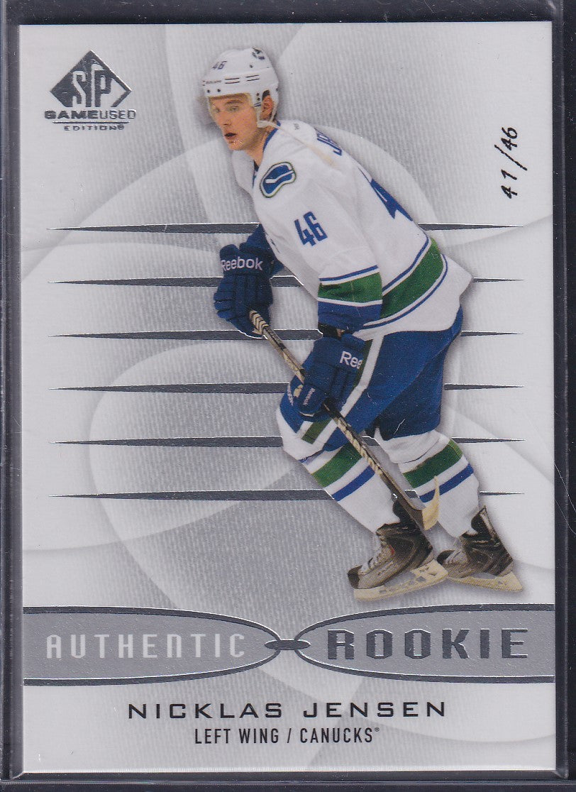 NICKLAS JENSEN - 2013 Upper Deck SP Game Used Authentic Rookie #156, /46