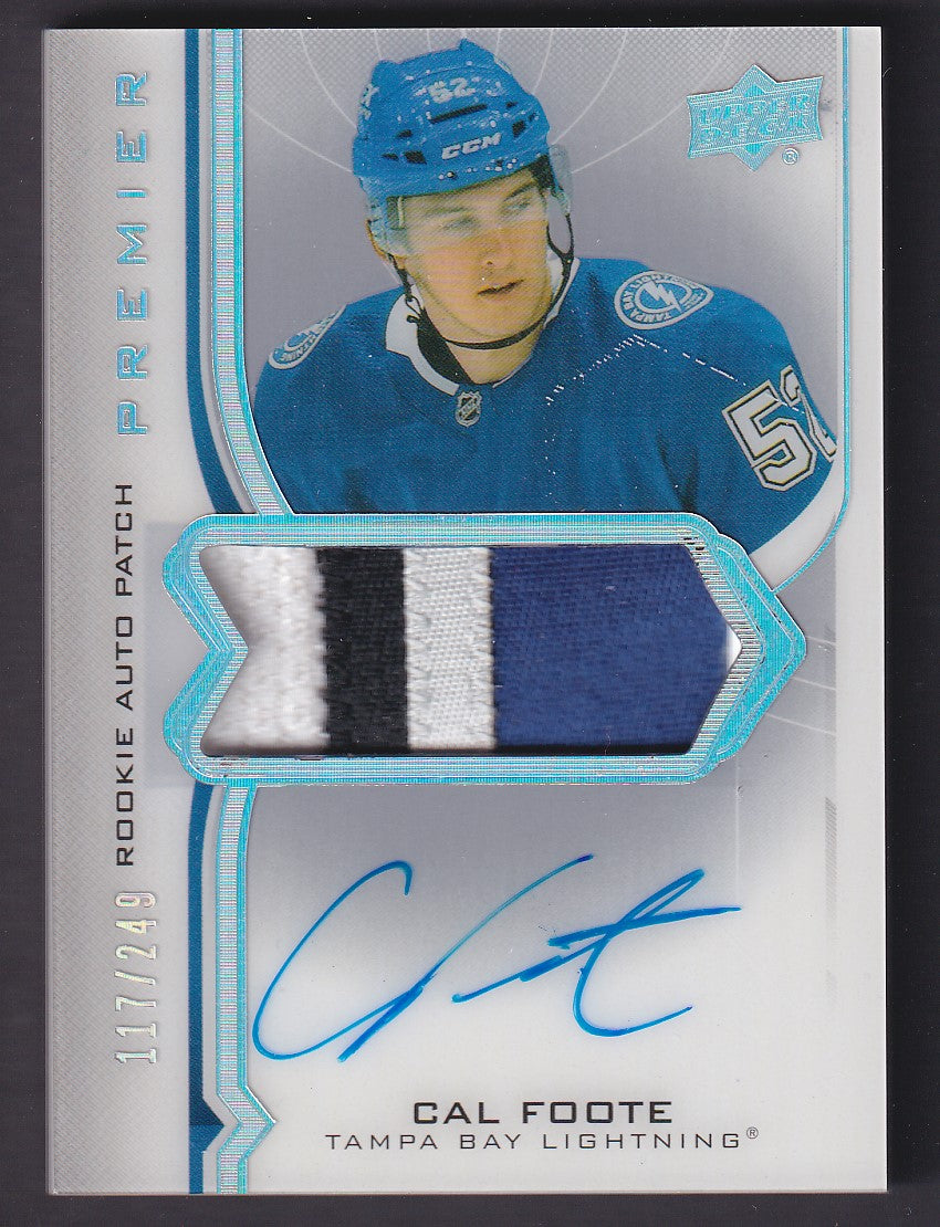 CAL FOOTE - 2020 Upper Deck Premier Rookie Auto Patch #AR-CF, /249