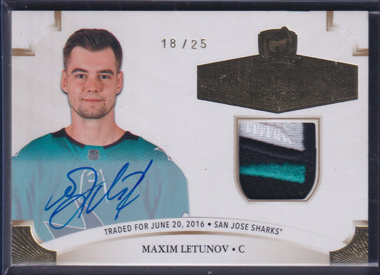 MAXIM LETUNOV - 2020 The Cup Rookie Class Auto Patch #2020-ML, /25