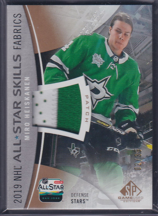 MIRO HEISKANEN - 2019 SP Game Used All Star Skills Fabrics GOLD #AS-MH, /35