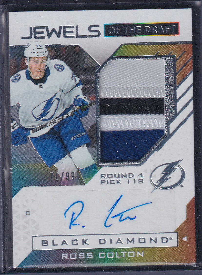 ROSS COLTON - 2021 Upper Deck Black Jewels of the Draft Auto Patch #JD-RC, /99