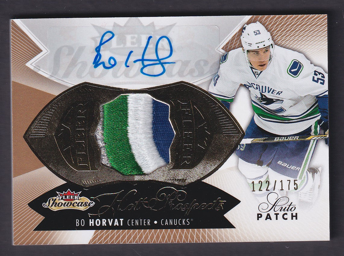 BO HORVAT - 2014 Fleer Showcase Hot Prospects Rookie Auto Patch #207, /175