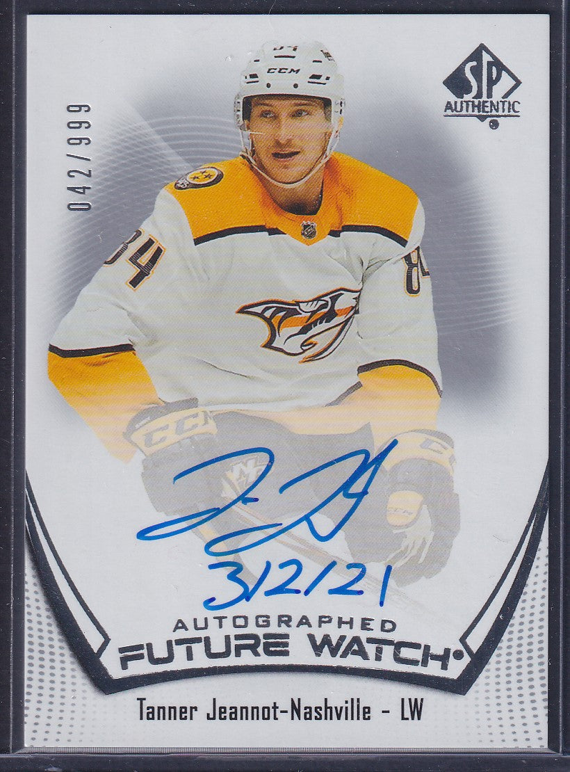 TANNER JEANNOT - 2021 SP Authentic Future Watch Auto INSCRIBED #198, /50
