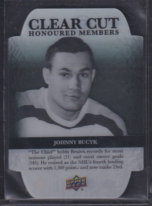 JOHNNY BUCYK - 2011 Upper Deck Clear Cut Honoured Members #HOF-4, /100