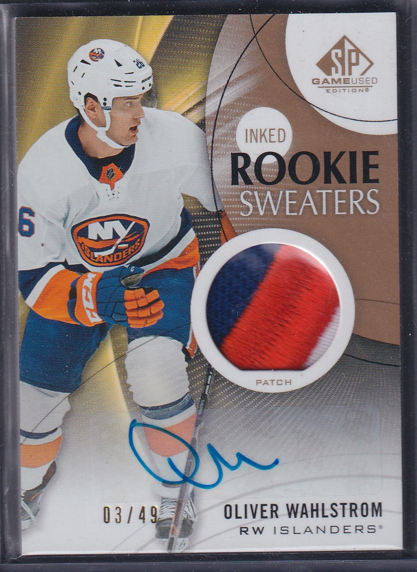 OLIVER WAHLSTROM - 2019 SP Game Used Inked Rookie Sweaters Auto Patch #RS-OW /49