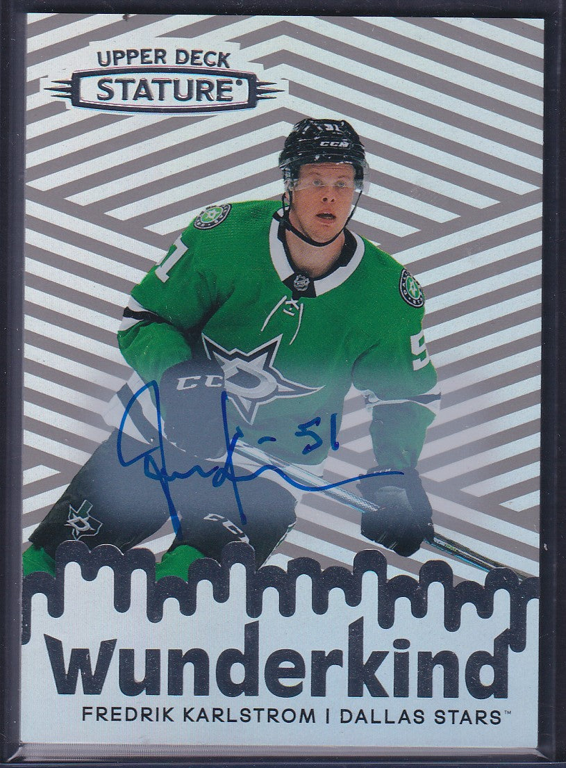 FREDRIK KARLSTROM - 2022 Upper Deck Stature Wunderkind Auto #W-33