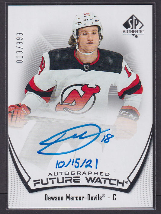 DAWSON MERCER - 2021 SP Authentic Future Watch Auto INSCRIBED #176, /999 (/50)