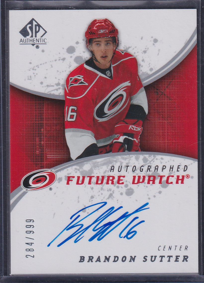 BRANDON SUTTER - 2008 SP Authentic Future Watch Auto #195, /999