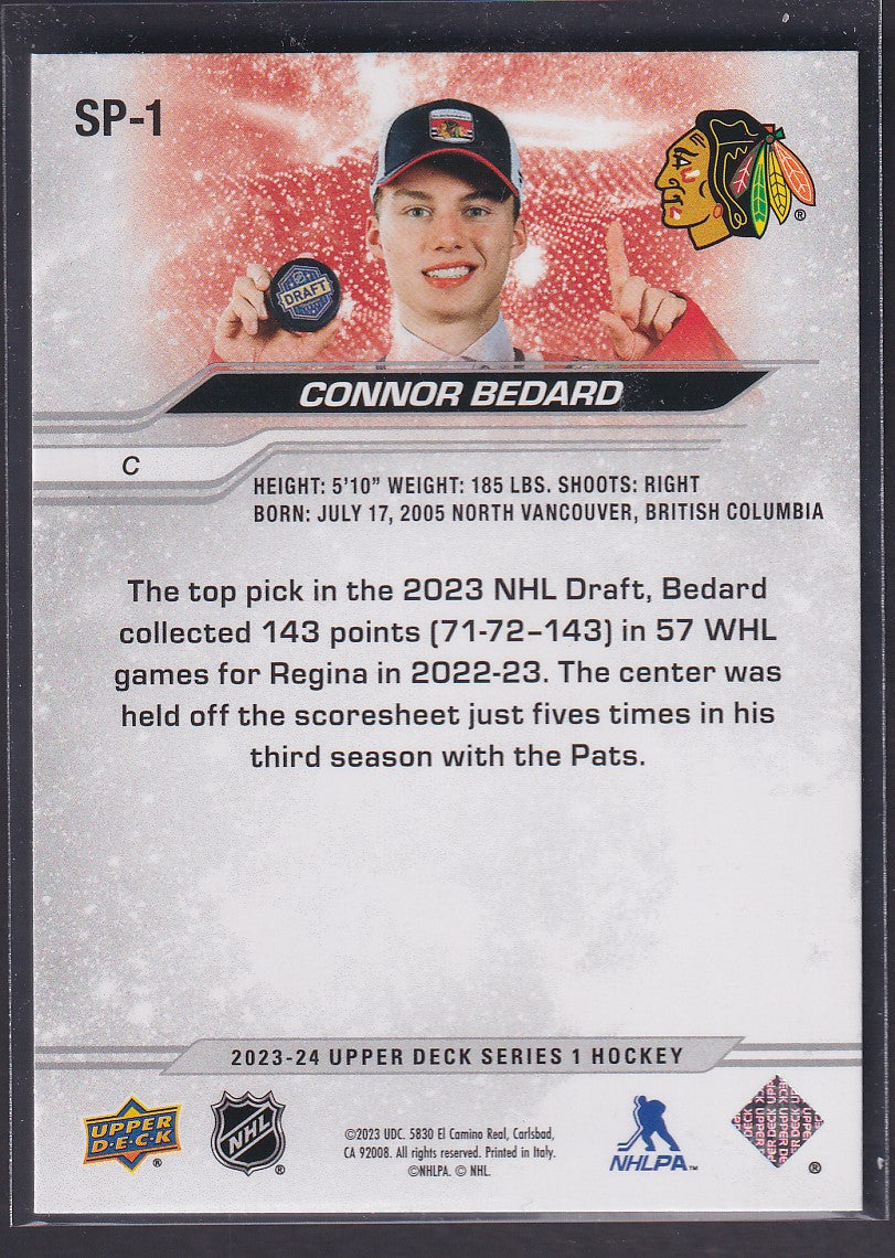 CONNOR BEDARD - 2023 Upper Deck Draft Pick #SP-1, EASTER EGG SSP