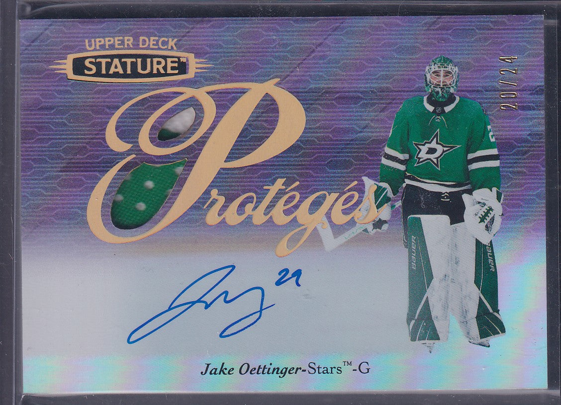 JAKE OETTINGER - 2020 Upper Deck Stature Proteges Auto Patch #P-43, /24