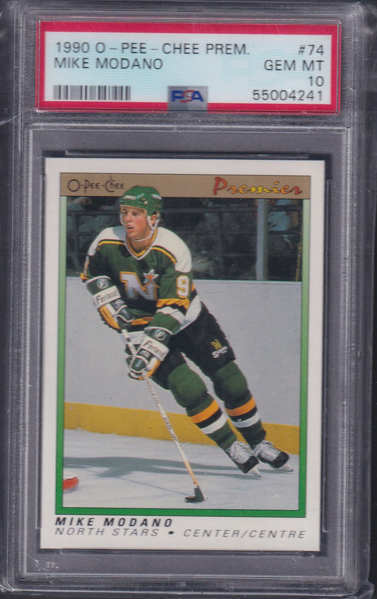 MIKE MODANO - 1990 O-Pee-Chee Premier Rookie #74, PSA 10
