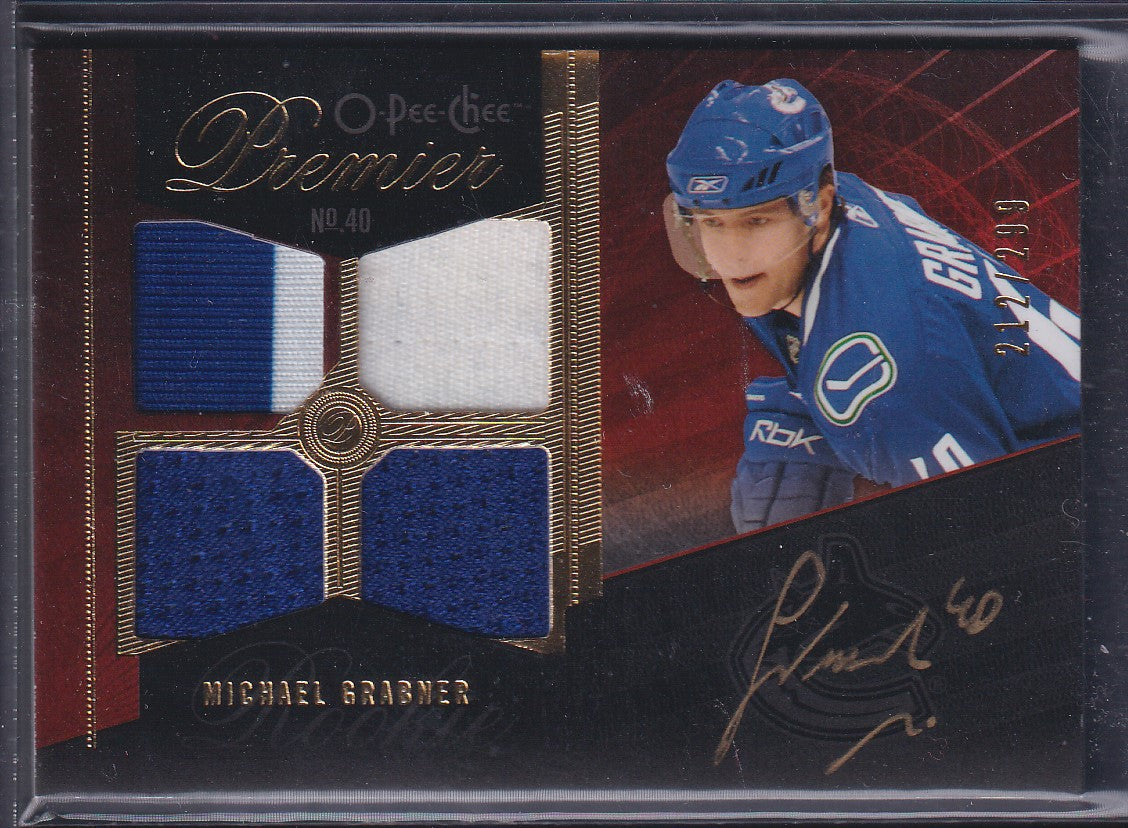 MICHAEL GRABNER - 2009 O-Pee-Chee Premier Auto Patch #102, /299