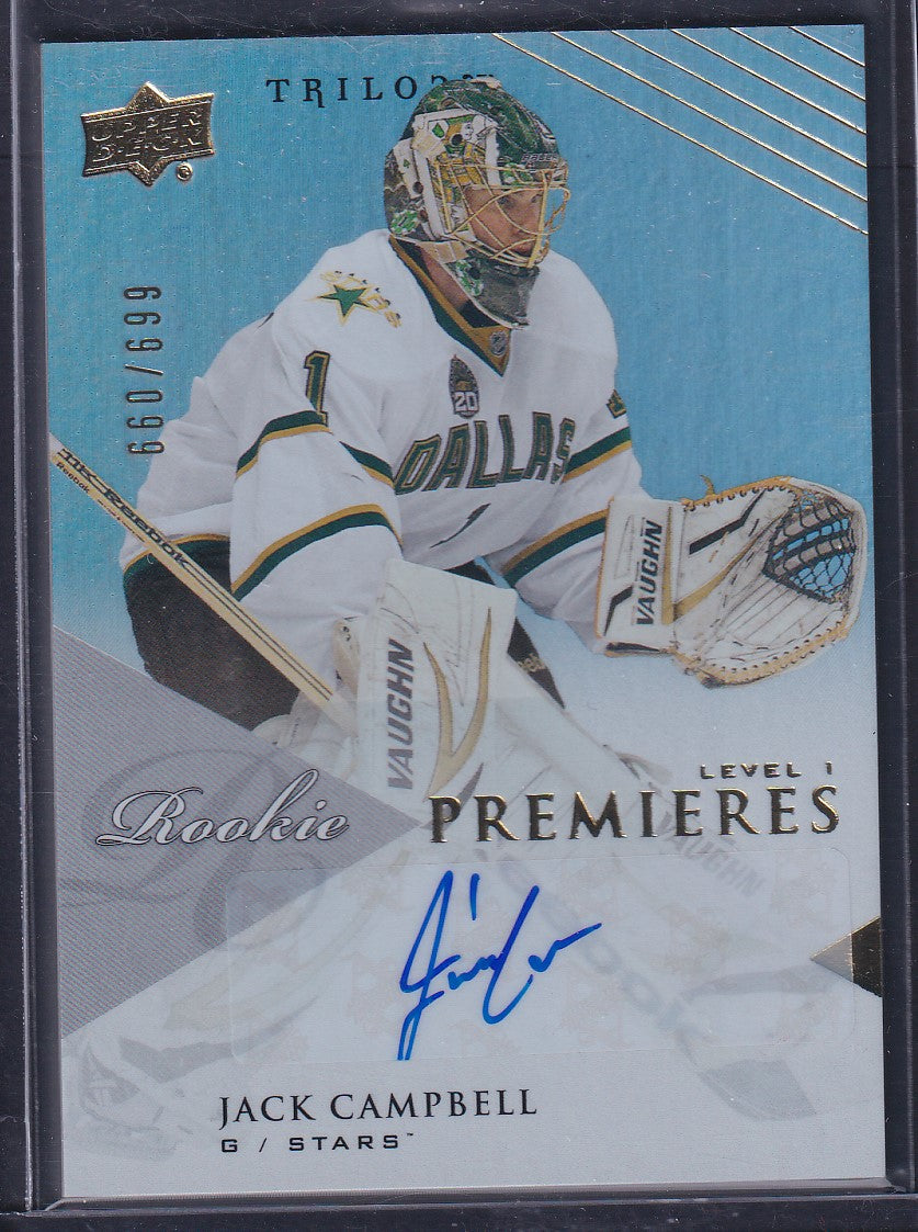 JACK CAMPBELL - 2013 Upper Deck Trilogy Rookie Premieres Auto #179, /699