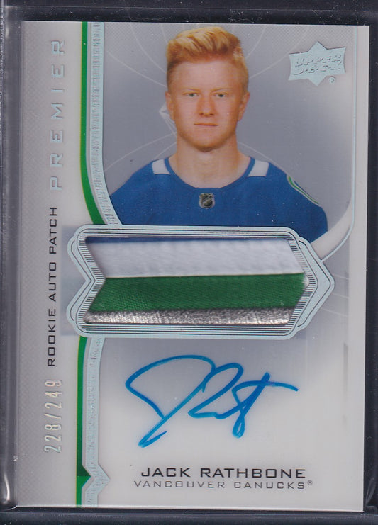 JACK RATHBONE - 2020 Upper Deck Premier Rookie Auto Patch #AR-JR, /249