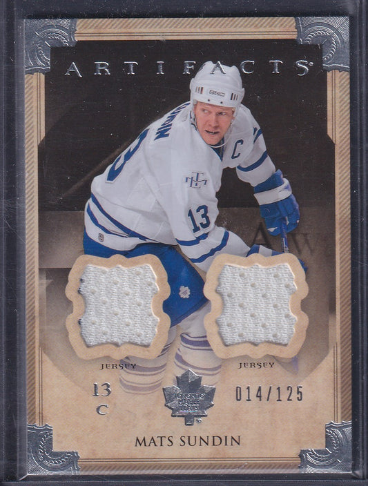 MATS SUNDIN - 2013 Upper Deck Artifacts Dual Patch #56, /125