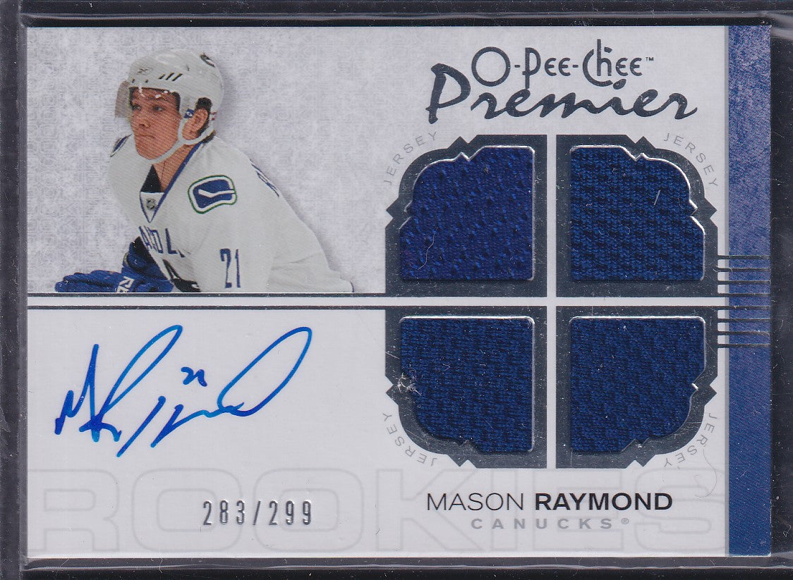 MASON RAYMOND - 2007 O-Pee-Chee Premier Rookie Auto Patch #135, /299