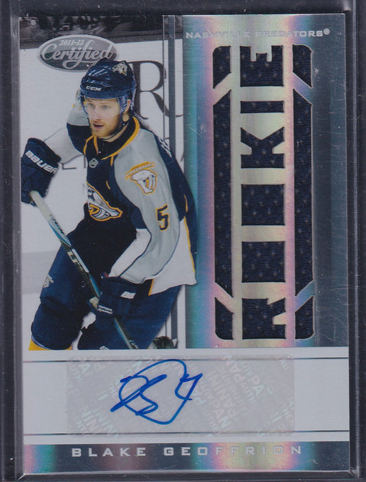 BLAKE GEOFFRION - 2010 Panini Certified Rookie Auto Patch #210, /499