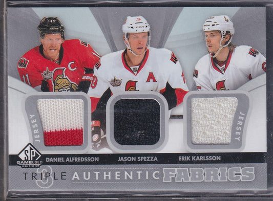 ALFREDSSON / SPEZZA / KARLSSON - 2012 SP Game Used Authentic Fabrics #AF3-ASK