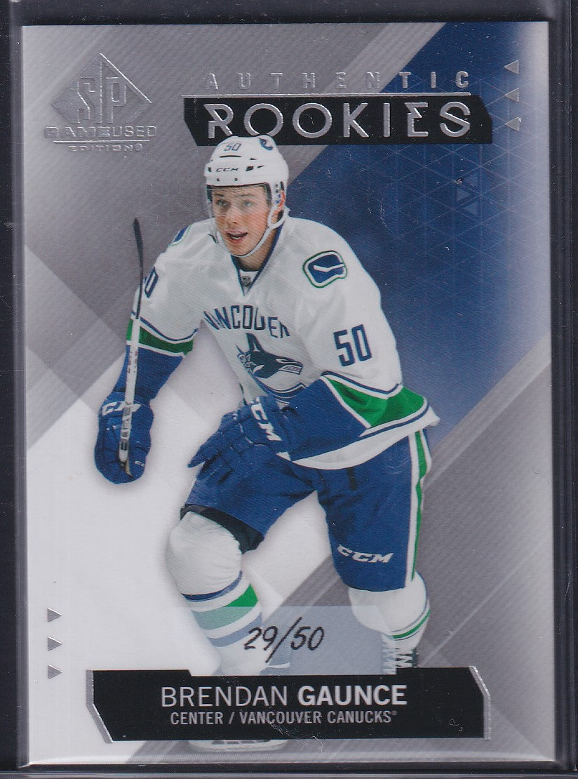 BRENDAN GAUNCE - 2015 Upper Deck SP Game Used Authentic Rookies #195, /50