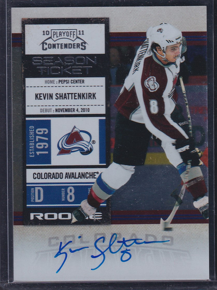 KEVIN SHATTENKIRK - 2010 Panini Contenders Season Ticket Rookie Auto #133