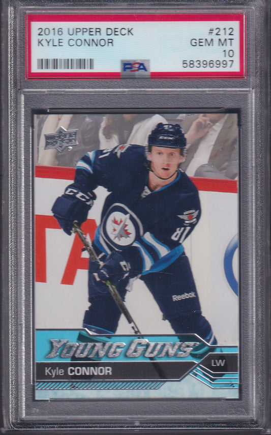 KYLE CONNOR - 2016 Upper Deck Young Guns #212, PSA 10