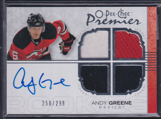 ANDY GREENE - 2007 O-Pee-Chee Premier Rookie Auto Patch #102, /299