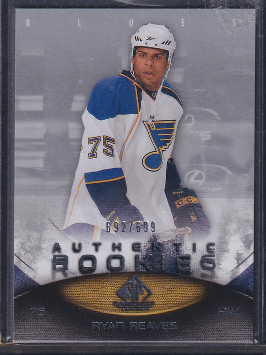 RYAN REAVES - 2010 SP Game Used Authentic Rookies #135, /699