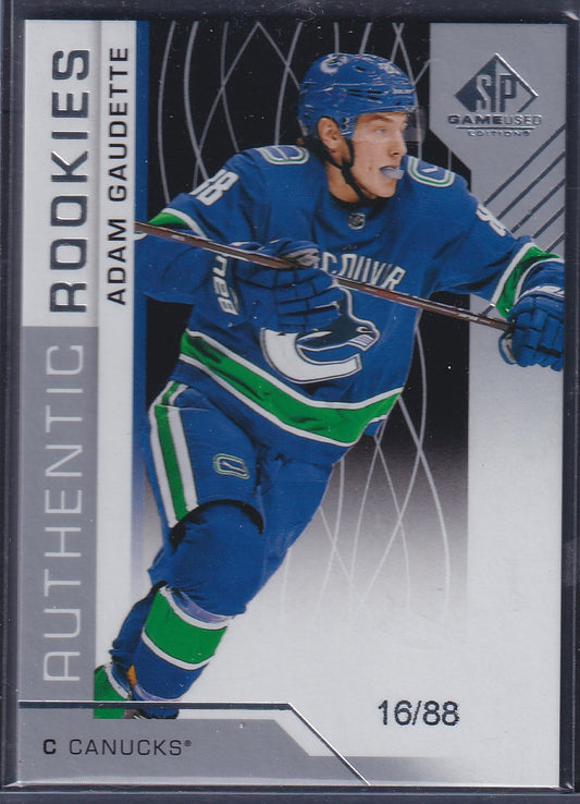 ADAM GAUDETTE - 2018 SP Game Used Authentic Rookies #195, /88