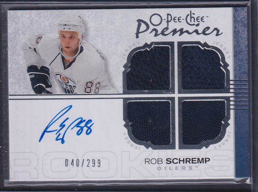 ROB SCHREMP - 2007 O-Pee-Chee Premier Rookie Auto Patch #147, /299