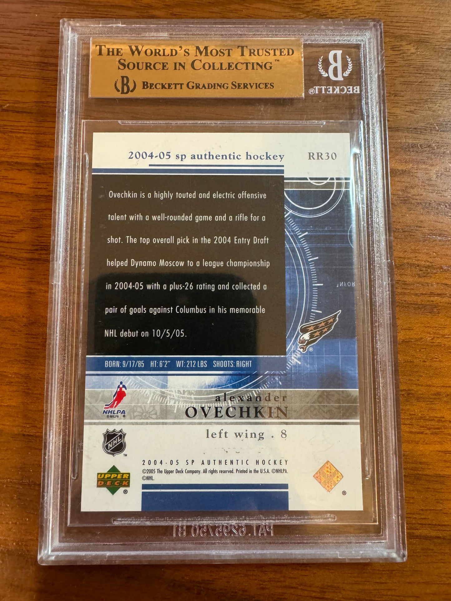 ALEXANDER OVECHKIN - 2004 SP Authentic Rookie Redemption #RR30, /399, BGS 9.5