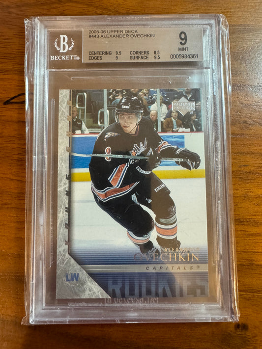 ALEXANDER OVECHKIN - 2005 Upper Deck Young Guns #443, BGS 9