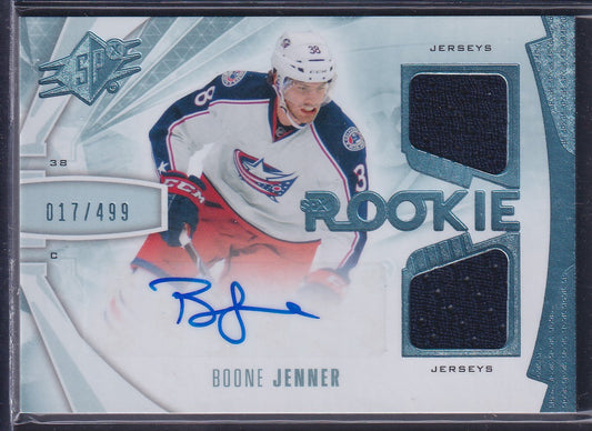 BOONE JENNER - 2013 SPx Rookie Auto Patch #197, /499