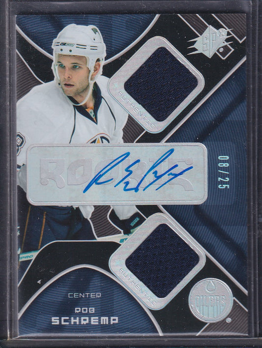 ROB SCHREMP - 2007 SPx Hockey Rookie Auto Patch #211, /25