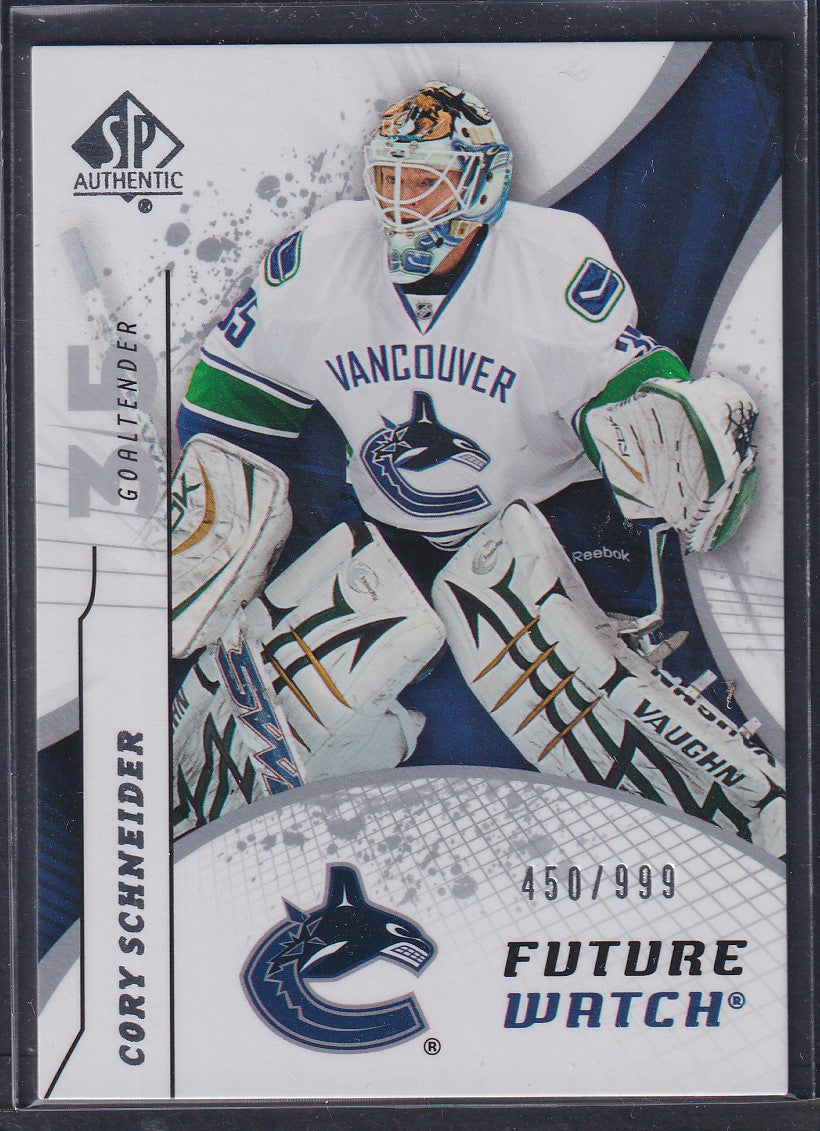 CORY SCHNEIDER - 2008 SP Authentic Future Watch #183, /999