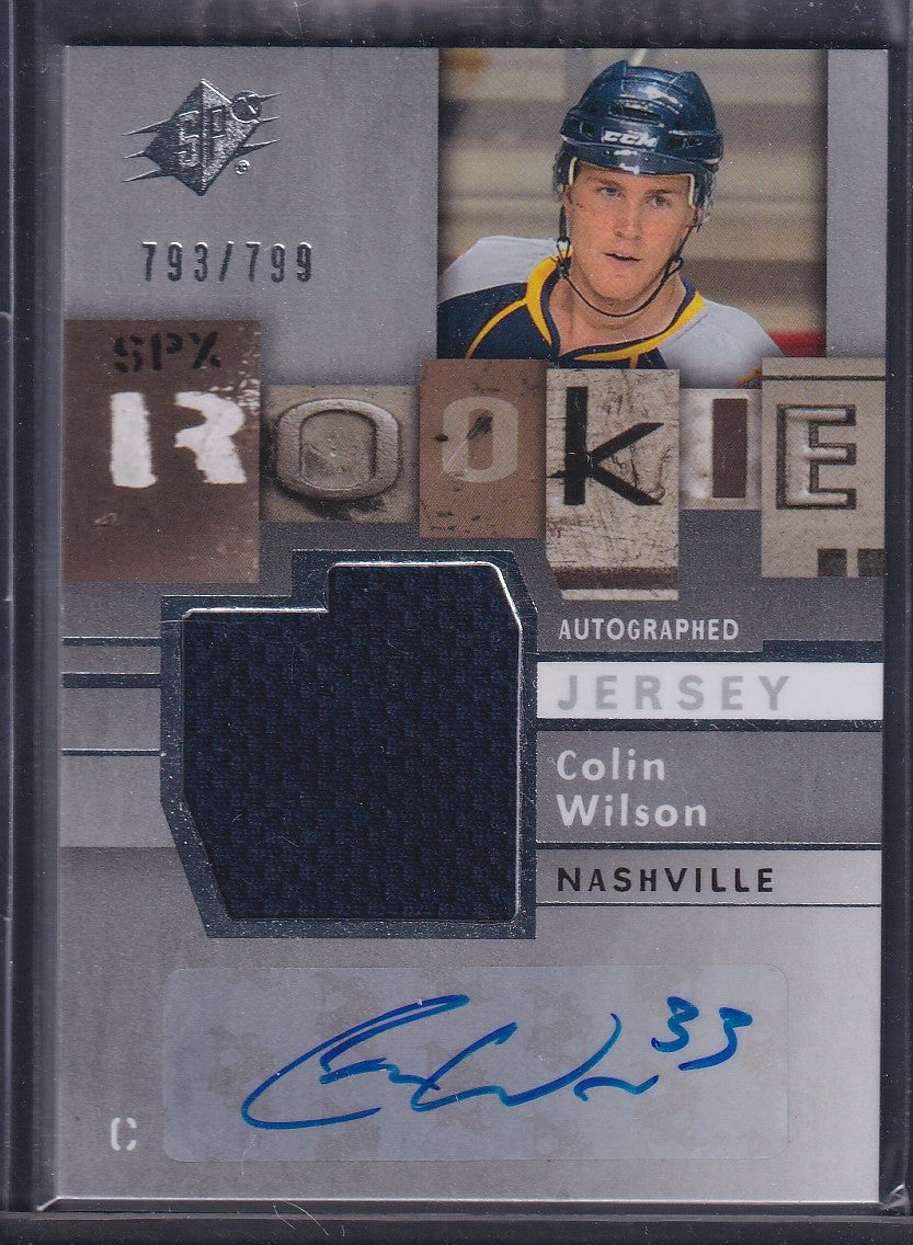 COLIN WILSON - 2009 SPx Rookie Auto Patch #174, /799