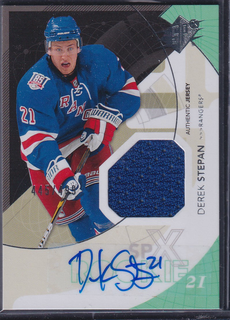 DEREK STEPAN - 2010 SPx Rookie Auto Jersey Patch #192, /499