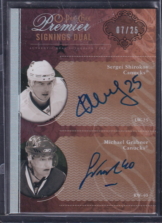 SHIROKOV / GRABNER - 2009 O-Pee Chee Premier Signings Dual Auto #PS2-SG, /25