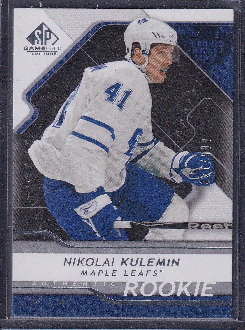 NIKOLAI KULEMIN - 2008 SP Game Used Authentic Rookie #157, /999